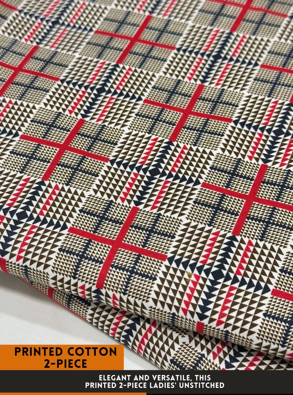 Premium Printed 2 PC Polo Cotton | Summer Unstitched Fabric