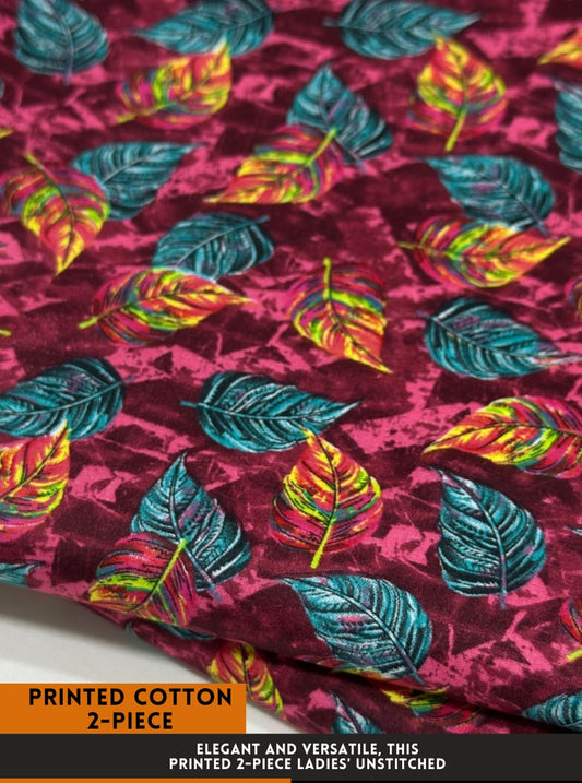 Premium Printed 2 PC Polo Cotton | Summer Unstitched Fabric