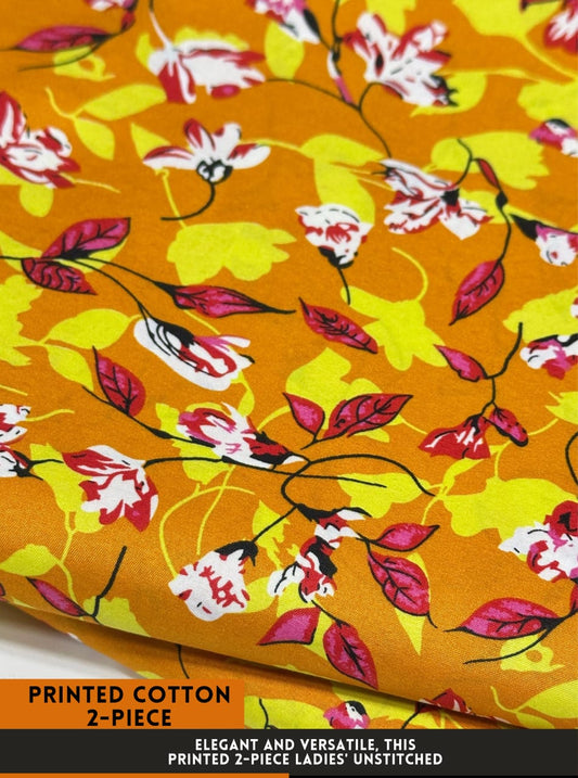 Premium Printed 2 PC Polo Cotton | Summer Unstitched Fabric