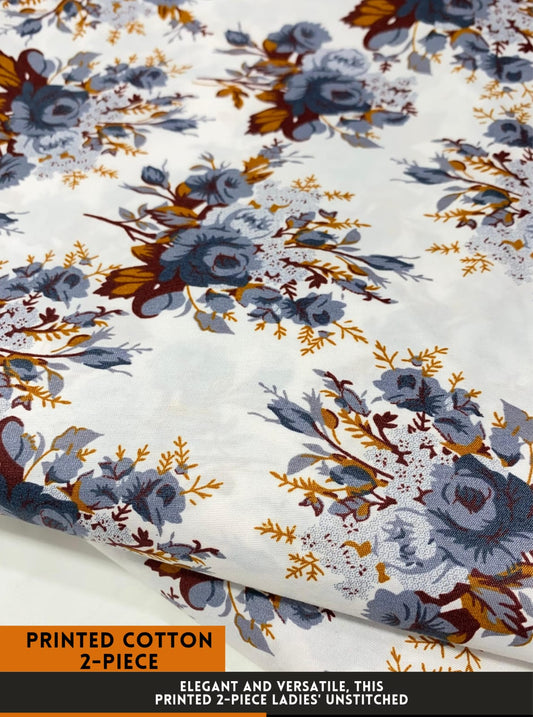 Premium Printed 2 PC Polo Cotton | Summer Unstitched Fabric