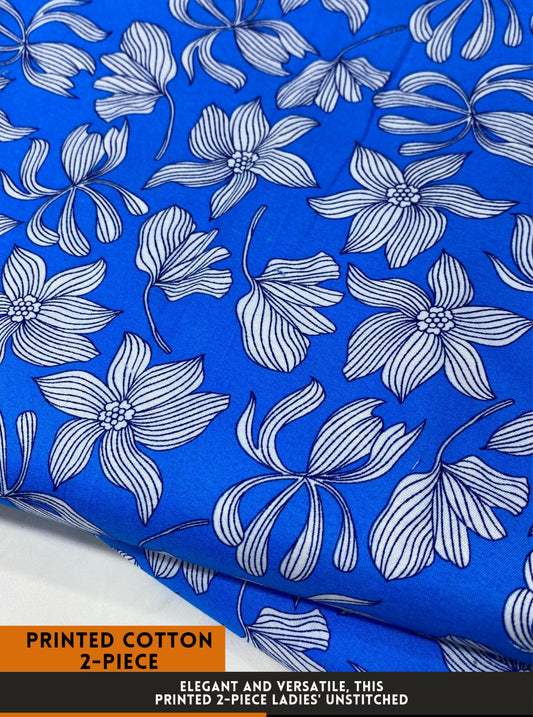 Premium Printed 2 PC Polo Cotton | Summer Unstitched Fabric