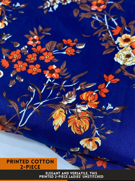 Premium Printed 2 PC Polo Cotton | Summer Unstitched Fabric