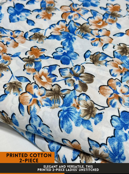Premium Printed 2 PC Polo Cotton | Summer Unstitched Fabric