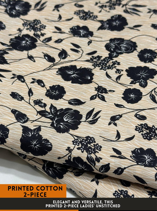 Premium Printed 2 PC Polo Cotton | Summer Unstitched Fabric
