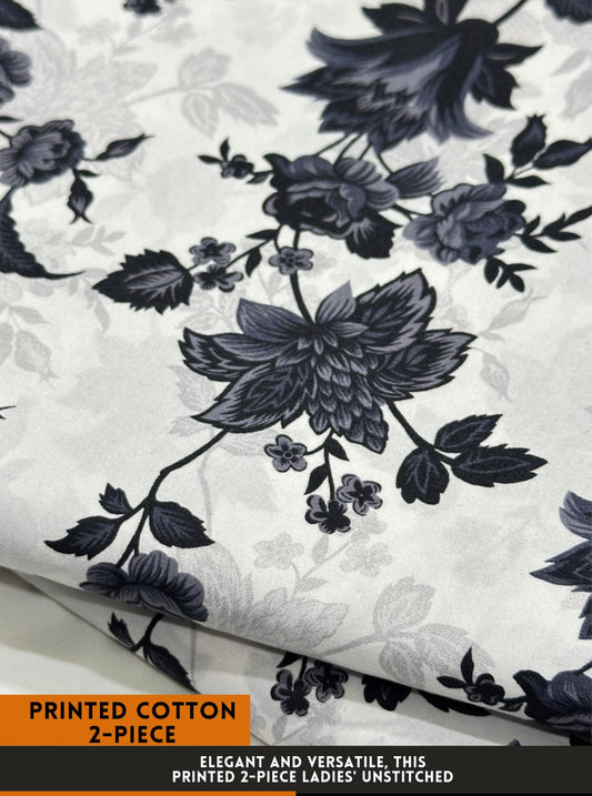 Premium Printed 2 PC Polo Cotton | Summer Unstitched Fabric