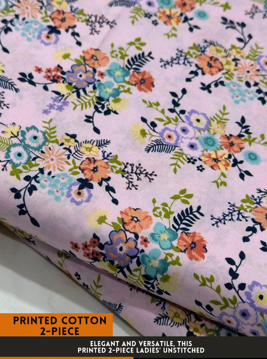 Premium Printed 2 PC Polo Cotton | Summer Unstitched Fabric