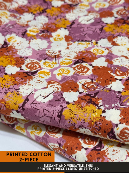 Premium Printed 2 PC Polo Cotton | Summer Unstitched Fabric