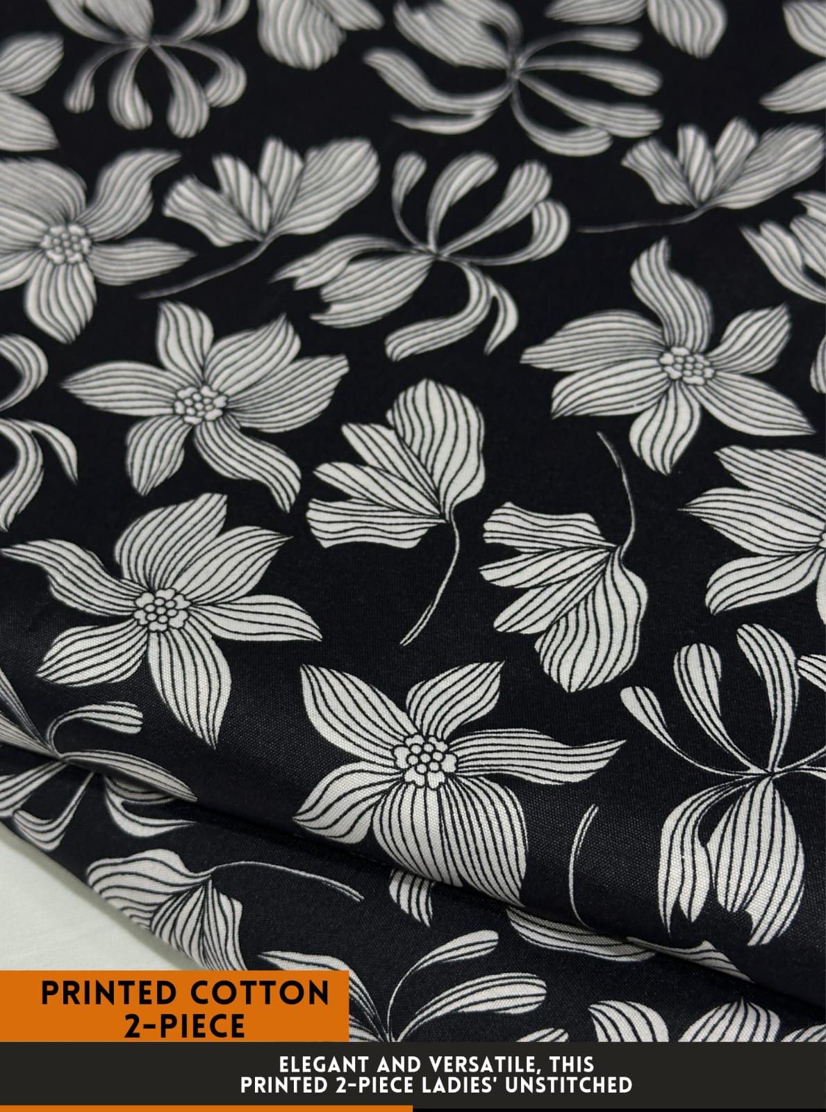 Premium Printed 2 PC Polo Cotton | Summer Unstitched Fabric
