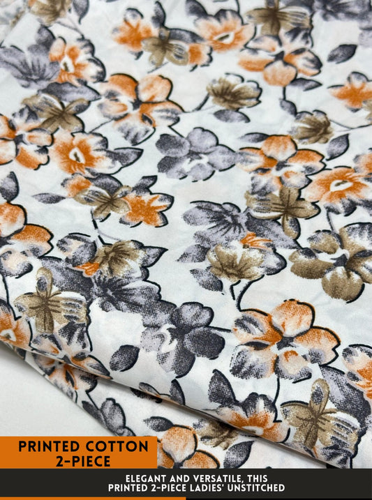 Premium Printed 2 PC Polo Cotton | Summer Unstitched Fabric