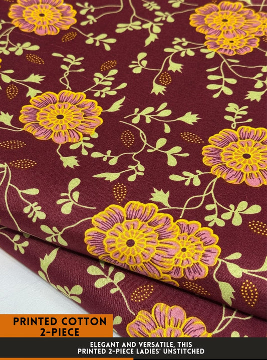 Premium Printed 2 PC Polo Cotton | Summer Unstitched Fabric