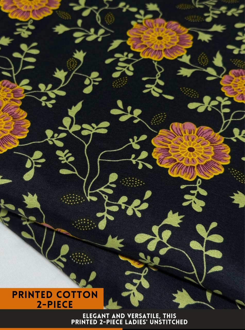 Premium Printed 2 PC Polo Cotton | Summer Unstitched Fabric