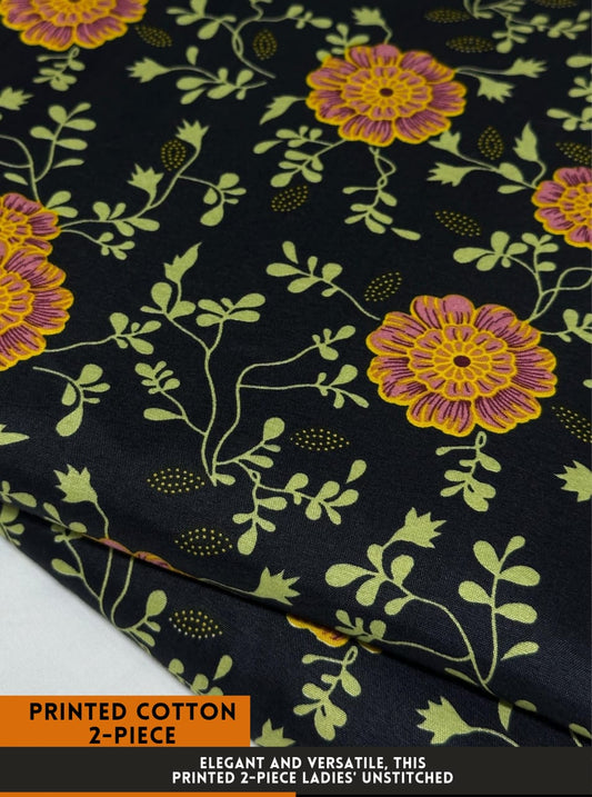 Premium Printed 2 PC Polo Cotton | Summer Unstitched Fabric