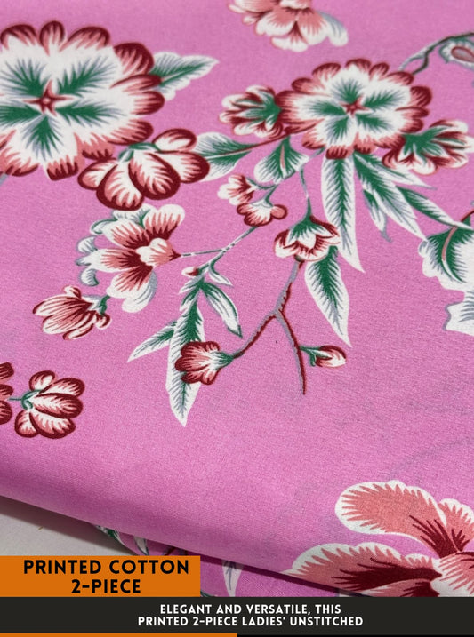 Premium Printed 2 PC Polo Cotton | Summer Unstitched Fabric