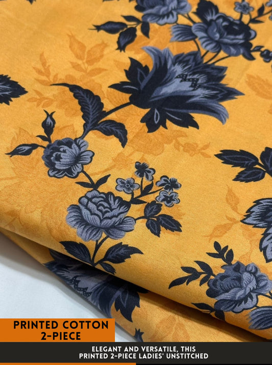 Premium Printed 2 PC Polo Cotton | Summer Unstitched Fabric