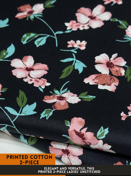 Premium Printed 2 PC Polo Cotton | Summer Unstitched Fabric