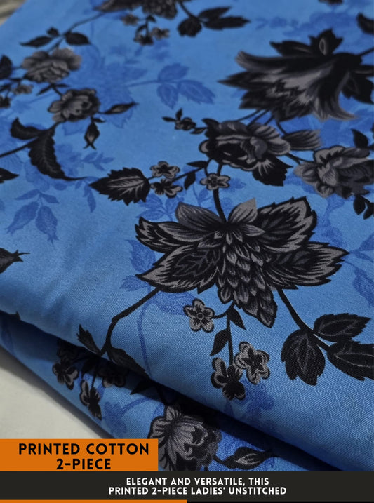 Premium Printed 2 PC Polo Cotton | Summer Unstitched Fabric