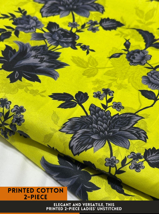 Premium Printed 2 PC Polo Cotton | Summer Unstitched Fabric