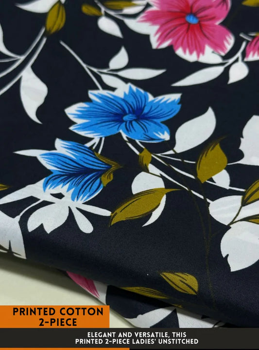 Premium Printed 2 PC Polo Cotton | Summer Unstitched Fabric