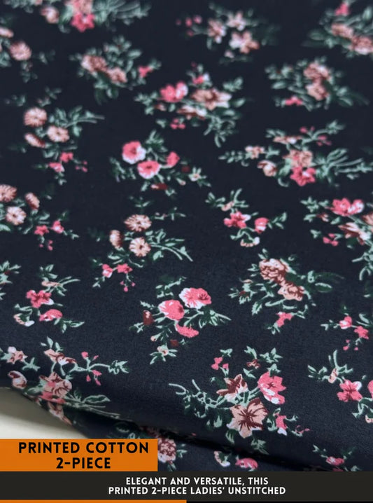 Premium Printed 2 PC Polo Cotton | Summer Unstitched Fabric