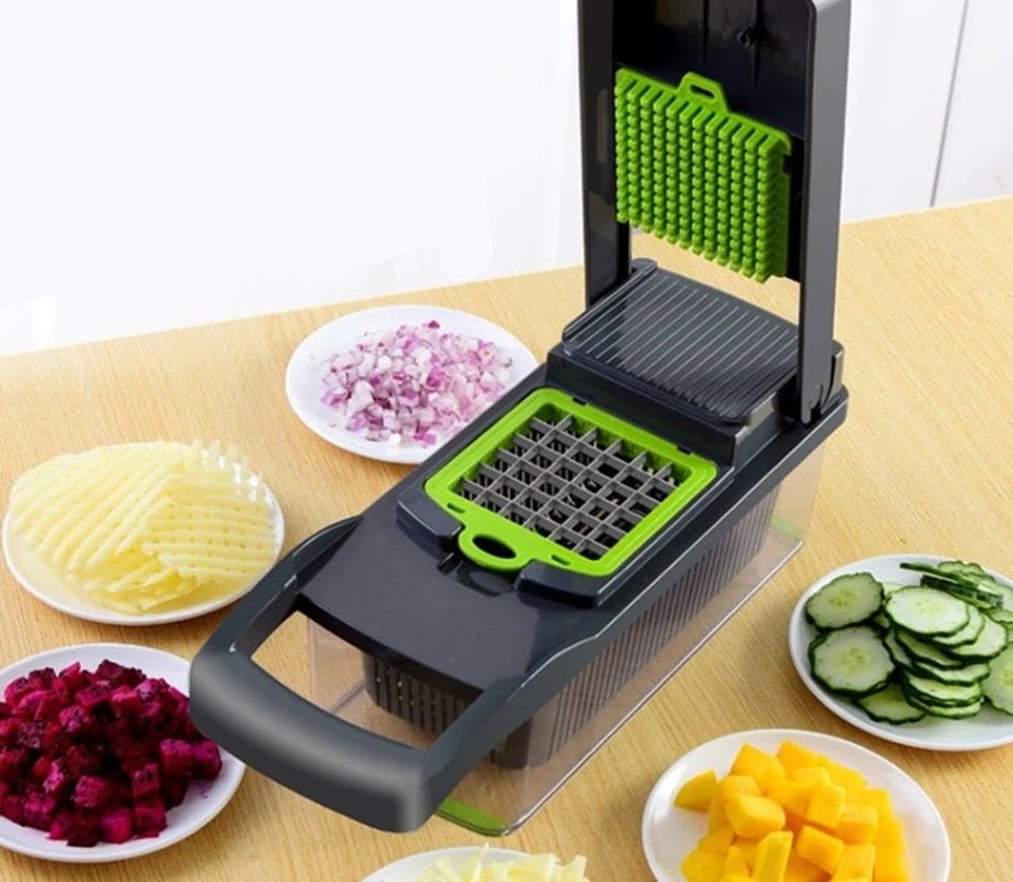12 IN 1 KITCHEN VEGETABLE PEELER FOOD CUTTER SALAD FRUIT SLICER DICER - Image 4